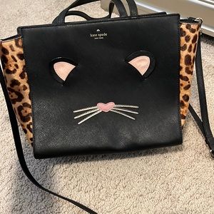 Kate spade cat leopard cheetah bag cross body or handbag so cute leather